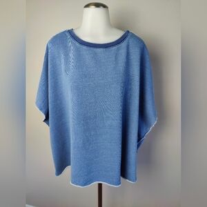 Frank & Eileen Olive Capelet Triple Fleece In Denim Blue One Size